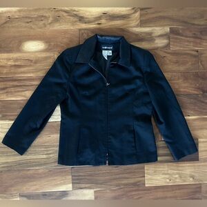 Sag Harbor Black Wool Full Zip Blazer size 14